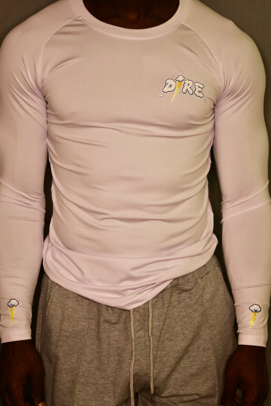 White Long Sleeve Compression Shirt